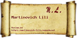 Martinovich Lili névjegykártya