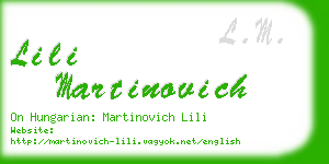 lili martinovich business card